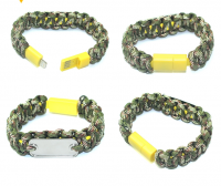 Creative data line paracord bracelet for IOS/Android can be laser logo can be customized