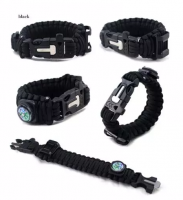 Side compass and beer opener whistle paracord multi-function bracelet
