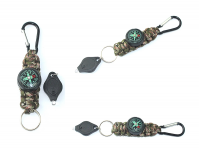 Tool Kit for Camping Hiking Travelling Adventures LED light paracord keychain