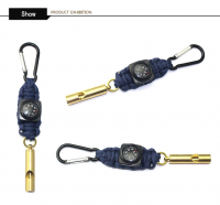 School bag buckle key chain with fashion whistle and mini compass