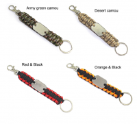 250 Paracord survival keychain key ring lanyard metal sign laser logo and printed logo