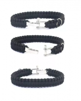 New 250 paracord Adjustable Dog Training Prong Pinch Choke Chain Spike Collar