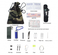 EMAK Space-saving portable outdoor multifunctional bracelet and whistle kit for fish hooks
