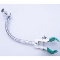 Nickel-Plated Zinc Alloy 3 Prong 2 Prong Lab Clamp with Flexible Arm Beaker Flask Funnel Condenser Clamp