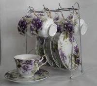 Sell Promotion ceramic cup and saucer set with beautiful decal