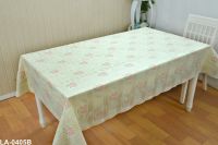 Popular design pure lace printing with fabric backing tablecloth