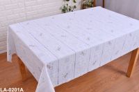 Popular design pure lace printing with fabric backing tablecloth