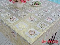 Best Selling Banquet use and waterproof feature pvc gold embossed lace tablecloth