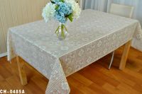 Hot sale pvc lace table cloth china home used white table cloths for wedding party