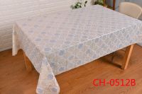 Hot sale pvc lace table cloth china home used white table cloths for wedding party