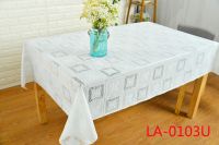 wholesale factory direct white printed pvc lace table cloth, table cover