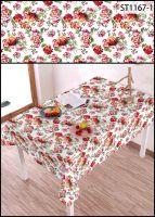 wholesale custom water proof  beautiful three layer printed pvc tablecloth table cover