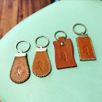 Personalized handmade keychains from leather