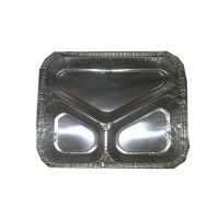 3 compartment microwave aluminium foil food container 3 compartment tray