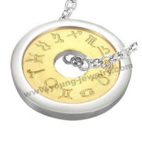 Zodiac Pendant, Stainless Steel Pendant, Mens Jewelry, Womens Jewelry