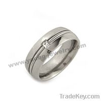 titanium ring with zircons, wholesale ring, mens jewelry, fashion jewelry