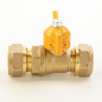 Brass Ball Valve with Yellow Butterfly Handle for Water/Gas