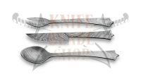 Damascus steel FORGED 3 piece MEDIEVAL CUTLERY SET