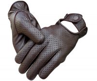 MEN'S REAL LAMBSKIN SHEEP MESH LEATHER DRIVING POLICE FASHION DRESS GLOVES