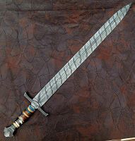 Custom Handmade Damascus Steel Viking Sword