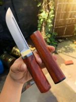 Hand Forged Carbon Steel Medieval Viking Knife with Leather Scabbard