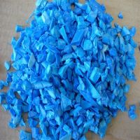 buy Clean Recycled HDPE blue drum plastic scraps, blue HDPE