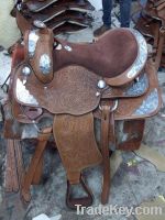 15/16/17" western pleasure show saddle lots of silver 100% leather