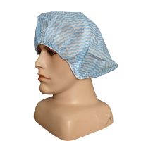 Disposable hat head cover factory chef dustproof beauty medical round hat non-woven Mesh Hat mushroom hat water ripple