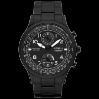Hybrid Smartwatch Retro Pilot Dual-Time Black Stainless Steel - FTW1316