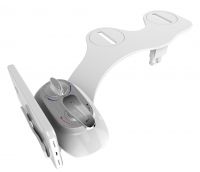 Super slim mechanical hot and cold bidet attachment with phone holder