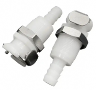 DSS 1/4" 5/16" POM Hose Quick Connector with Shut-Off valve Panel Mounting Hose Tube Connector
