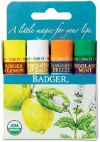 Badger Classic Lip Balm 4 pack - Green 17g