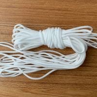 3.5mm white flat earloop Spandex Nylon elastic band