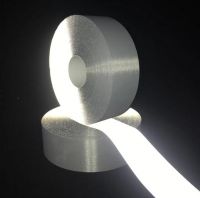 Grey 100% Polyester Light Reflector Tape Strip Reflective Fabric for Clothing