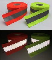 Customized 25MM Dog Collar Safety Warning Ribbon Heat Transfer Stickers Iron On Polyester Band Tape Reflective Webbing