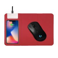 PU leather quick charging large Foldable mouse pad wireless charger