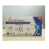 CE APPROVED FOR 3 PLYS DISPOSABLE FACE MASK - LEVEL 3 ASTM - TYPE IIR (EN 14683) - 99% ANCARE VIETNAM