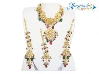 Gold Plated Handmade Colored Beads Necklace Set
