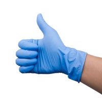 Disposable Blue Nitrile Gloves with Textured Fingertips Powder Free Gloves