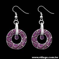 Sell Purple Colored Earrings with Rhinestone