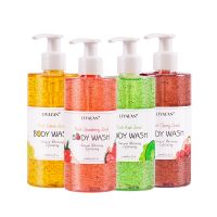 Private Label Custom Natural Whitening Organic Smooth Cleaning Shower Gel Strawberry Lemon Fruit Vitamin Body Wash