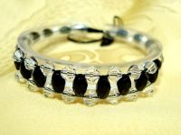 Sell latest fashion black agate white crystal bracelet