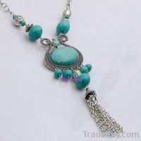 wholesale turquoise beaded pendent necklace