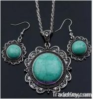 Natural turquoise jewelry set