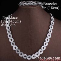 silver bracelet necklace jewelry set