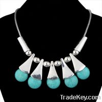 turquoise  bead chain necklace