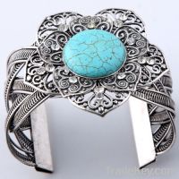 turquoise beaded cuff  bracelet