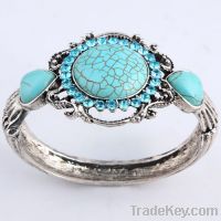 turquoise stone bead cuff bracelet