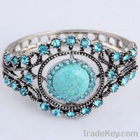 turquoise gemstone bead cuff bracelet