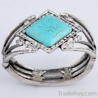 turquoise gemstone bead cuff bracelet for women